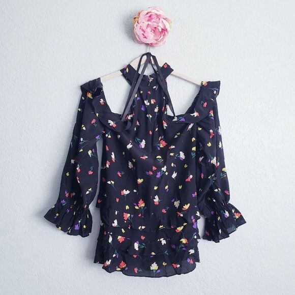 Anthropologie Shoshanna Misael Floral Silk Halter Blouse - Picture 7 of 8